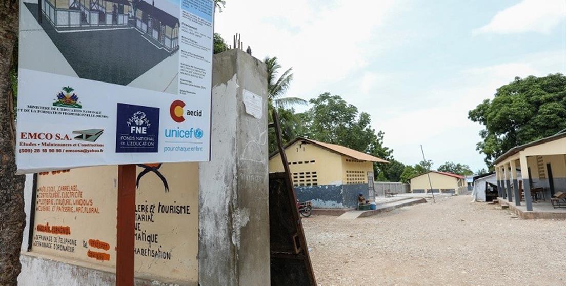 La Cooperación Española y UNICEF reconstruyen cuatro centros educativos públicos en Haití, destruidos tras el terremoto de 2021